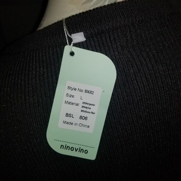 Ninovino Mens Grey Ribbed Sweater NWOT Large - Picture 3 of 5